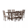 Max Meadows Laminate 7-Pc Dining Set (Rectangular Trestle Table + 6 Side Chairs)