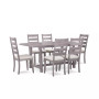 Max Meadows Laminate 7-Pc Dining Set (Rectangular Trestle Table + 6 Side Chairs)