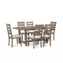 Max Meadows Laminate 7-Pc Dining Set (Rectangular Trestle Table + 6 Side Chairs)