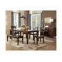 Leona 6pc Dining Set (Rectangular Dining Table, 4 Side Chairs & Bench)