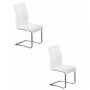 England Modern Faux Leather with Chrome Dining Side Chairs, Set of 2