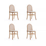 Paragon 4-Piece Ash Wood and Natural Cane Upholstered Dining Chair