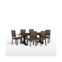 Denman Dining 7-Pc Set (Rectangle Trestle Table + 4 Side Chairs+ 2 Arm Chairs)
