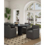 Anna 2 Piece Faux Leather Upholstered Square Dining Armchair Set