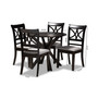 Julia Modern and Contemporary Fabric Upholstered 5 Piece Dining Set