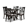 Julia Modern and Contemporary Fabric Upholstered 5 Piece Dining Set