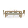 Davie Rectangle Dining 6pc Set (Table + 4 Side Chair Upholstered Seat Ladder Back + Bench)