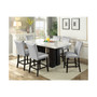 Camila 70" Rectangle Counter Height Table and Silver Counter Chair 7-Piece Set