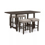 Max Meadows Laminate 5-Pc. Dining Set (Rectangular Counter Height Trestle Table & 4 Backless Stools)