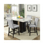 Camila 70" Rectangle Counter Height Table and Silver Counter Chair 5-Piece Set