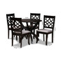 Sandra Modern and Contemporary Fabric Upholstered 5 Piece Dining Set