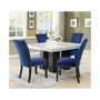 Camila 54" Marble Square Dining Table and Blue Velvet Dining Chair 5pc Set (Table+4 Chairs)