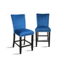 Camila 70" Rectangle Counter Height Table and Blue Velvet Counter Chair 7-Piece Set