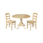 42" Dual Drop Leaf Table With 2 Madrid Chairs