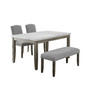 Emily Marble Dining 4-Pc Set ( Table, 2 Side Chairs  & Bench)