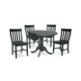 42" Dual Drop Leaf Table With 4 Schoolhouse Chairs
