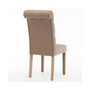 Natalie Roll Top Tufted Linen Fabric Modern Dining Chair, Set of 2