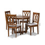 Aggie Modern and Contemporary Fabric Upholstered 5 Piece Dining Set