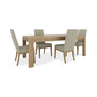 Davie Rectangle Dining 5pc Set (Table + 4 Upholstered Side Chair)