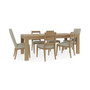 Davie Rectangle Dining 7pc (Table + 2 Upholstered Chair + 4 Side Chair Upholstered Seat Ladder Back)