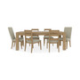 Davie Rectangle Dining 7pc (Table + 2 Upholstered Chair + 4 Side Chair Upholstered Seat Ladder Back)