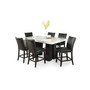 Camila 70" Rectangle Counter Height Table and Black Counter Chair 7-Piece Set