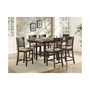 Birm 7pc Dining Set (Counter Height Table & 6 Slat Back Side Chairs)