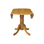 42" Dual Drop Leaf Table with 4 Cross Back Dining Chairs - 5 Piece Dining Set