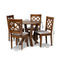 Zoe Modern and Contemporary Fabric Upholstered 5 Piece Dining Set