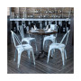 Commercial Grade 4 Pack Distressed Metal Indoor-Outdoor Stackable Chair