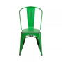 Commercial Grade 4 Pack Distressed Metal Indoor-Outdoor Stackable Chair