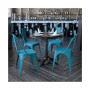 Commercial Grade 4 Pack Distressed Metal Indoor-Outdoor Stackable Chair