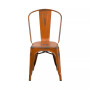 Commercial Grade 4 Pack Distressed Metal Indoor-Outdoor Stackable Chair