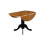 42" Dual Drop Leaf Dining Table with 4 Ladderback Chairs, 5 Piece Dining Set