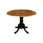 42" Dual Drop Leaf Dining Table with 4 Ladderback Chairs, 5 Piece Dining Set