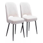 32" Steel, Polyester Teddy Boho Dining Chair