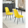 32" Steel, Polyester Teddy Boho Dining Chair