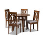 Pia Modern and Contemporary Fabric Upholstered 5 Piece Dining Set