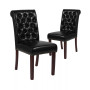 2 Pk Upholstered Rolled Back Parson'S Chair With Nailhead Trim & Finished Frame With Plastic Floor Glides