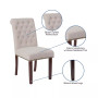 2 Pk Upholstered Rolled Back Parson'S Chair With Nailhead Trim & Finished Frame With Plastic Floor Glides