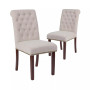2 Pk Upholstered Rolled Back Parson'S Chair With Nailhead Trim & Finished Frame With Plastic Floor Glides
