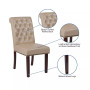 2 Pk Upholstered Rolled Back Parson'S Chair With Nailhead Trim & Finished Frame With Plastic Floor Glides