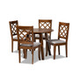 Adara Modern and Contemporary Fabric Upholstered 5 Piece Dining Set