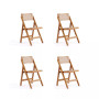 Pullman 4-Piece Ash Wood and Natural Cane Folding Dining Chair
