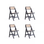 Pullman 4-Piece Ash Wood and Natural Cane Folding Dining Chair