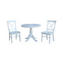 36" Round Top Pedestal Table - With 2 C08-613 Chairs