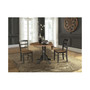 42" Dual Drop Leaf Pedestal Dining Table with 2 Madrid Ladderback Chairs, 3 Piece Dining Set