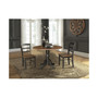 42" Dual Drop Leaf Pedestal Dining Table with 2 Madrid Ladderback Chairs, 3 Piece Dining Set