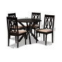 Callie Modern and Contemporary Fabric Upholstered 5 Piece Dining Set