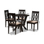 Anise Modern and Contemporary Fabric Upholstered 5 Piece Dining Set